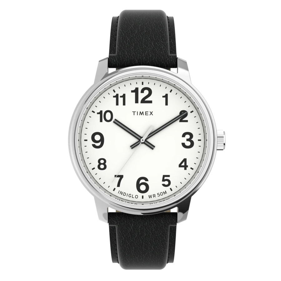 Timex Easy Reader Bold 43mm Leather Strap Men's Watch - TW2V212