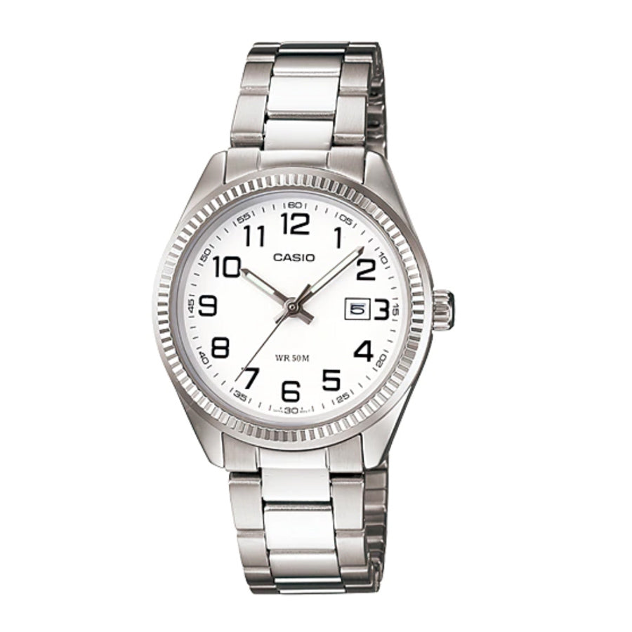 Casio White Dial Ladies Quartz Watch - LTP-1302D-7BV