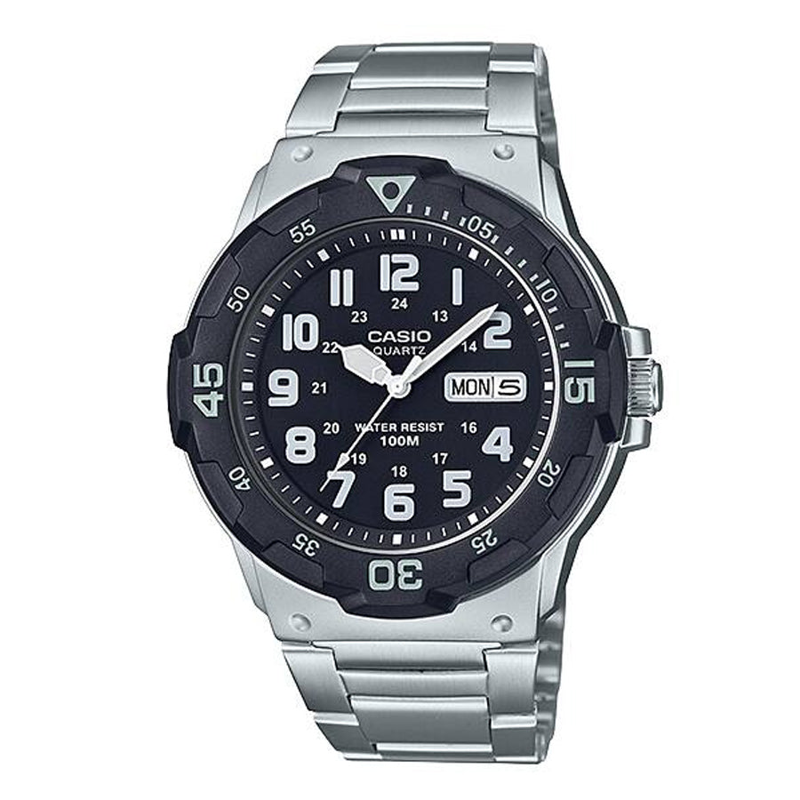 Casio Men's Diver Style Quartz Watch Stainless Steel Strap - MRW200HD-1BV