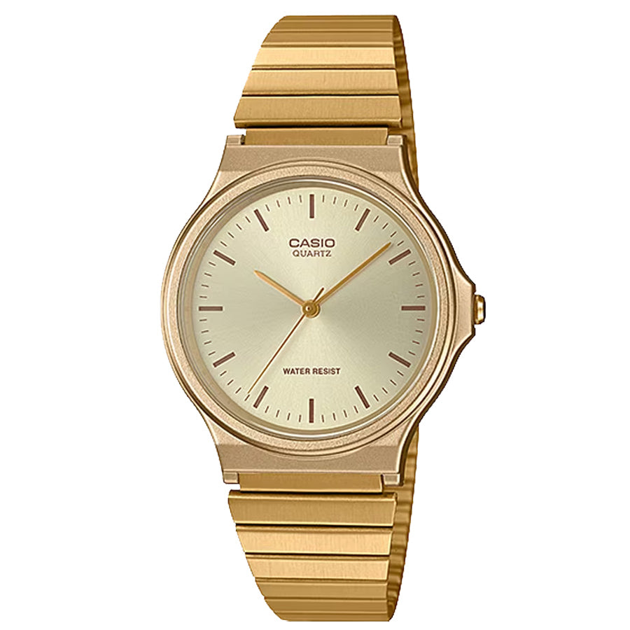 Stainless Steel Gold Men's Analog Water Resistant - MQ24G-9E