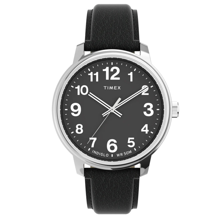 Timex Easy Reader Bold 43mm Leather Strap Men's Watch - TW2V214