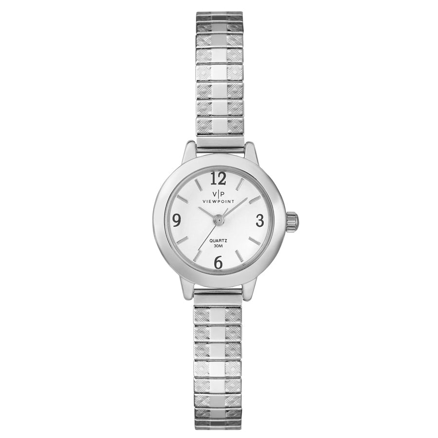 Timex Viewpoint Women's Silver-Tone Stainless Steel Expansion Band Watch